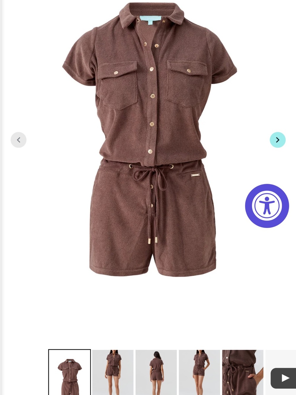 Melissa odabash cheryl blue terry romper small